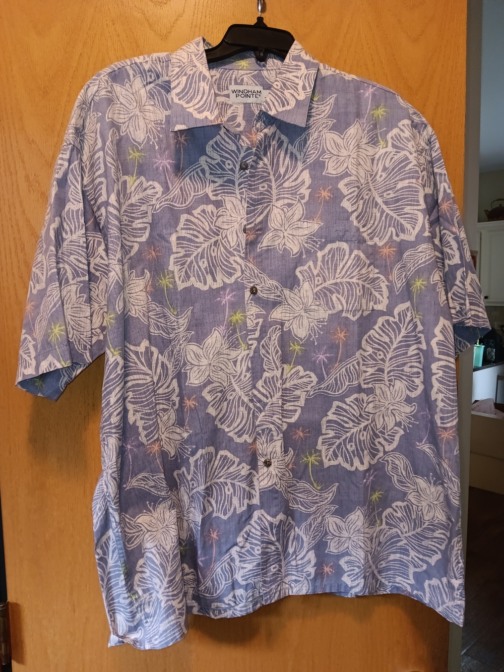 Windham Pointe Blue Floral Short-Sleeve Men's Shirt